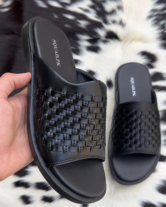 Black Braided Slide